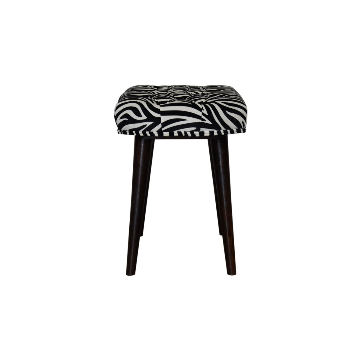 Zebra Print Deep Button Bench