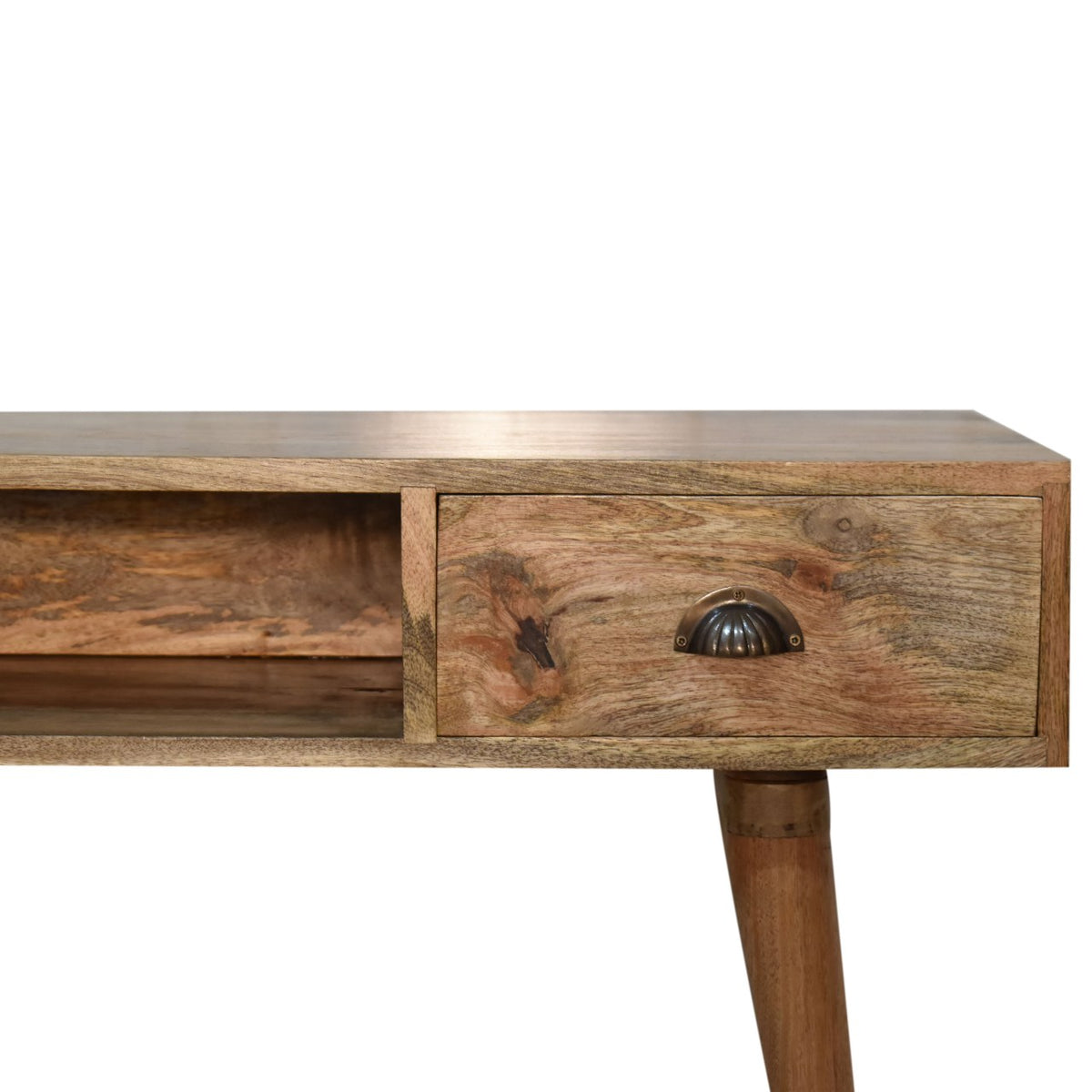 Solid Wood Writing Desk with Open Slot and Cable Access