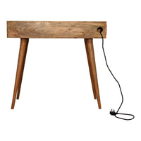 Solid Wood Writing Desk with Open Slot and Cable Access