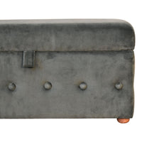 Emerald Green Lid-up Cotton Velvet Ottoman