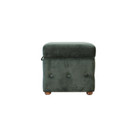 Emerald Green Lid-up Cotton Velvet Ottoman