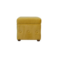 Mustard Lid-up Cotton Velvet Ottoman