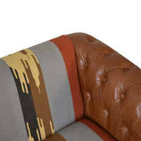 Durrie & Leather Mixed Sofa