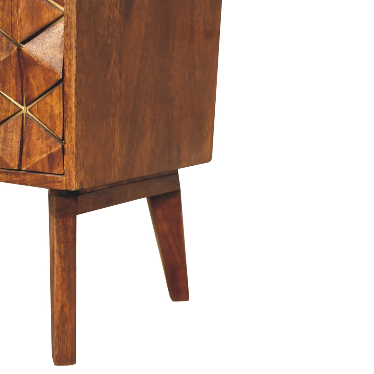 Chestnut Cubed Brass Inlay Cabinet