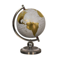 White Globe with Chrome Frame