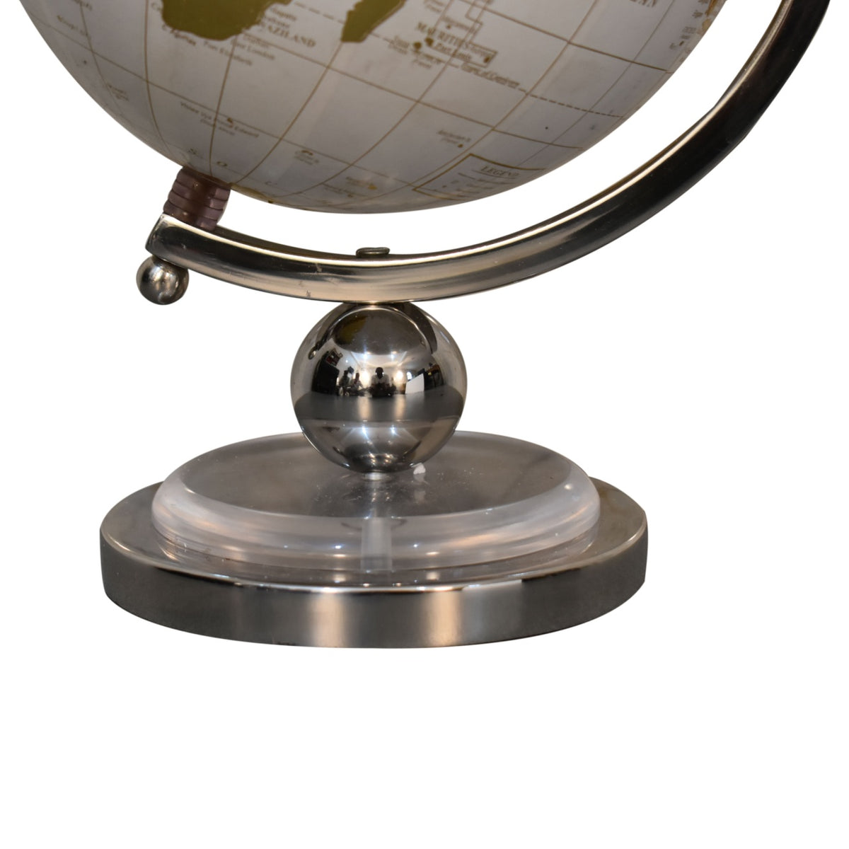 White Globe with Chrome Frame