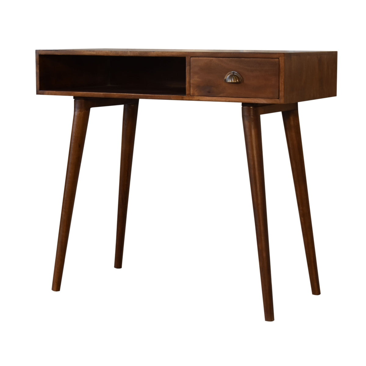 Solid Wood Chestnut Writing Desk with Open Slot