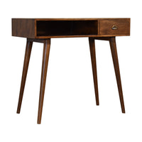 Solid Wood Chestnut Writing Desk with Open Slot