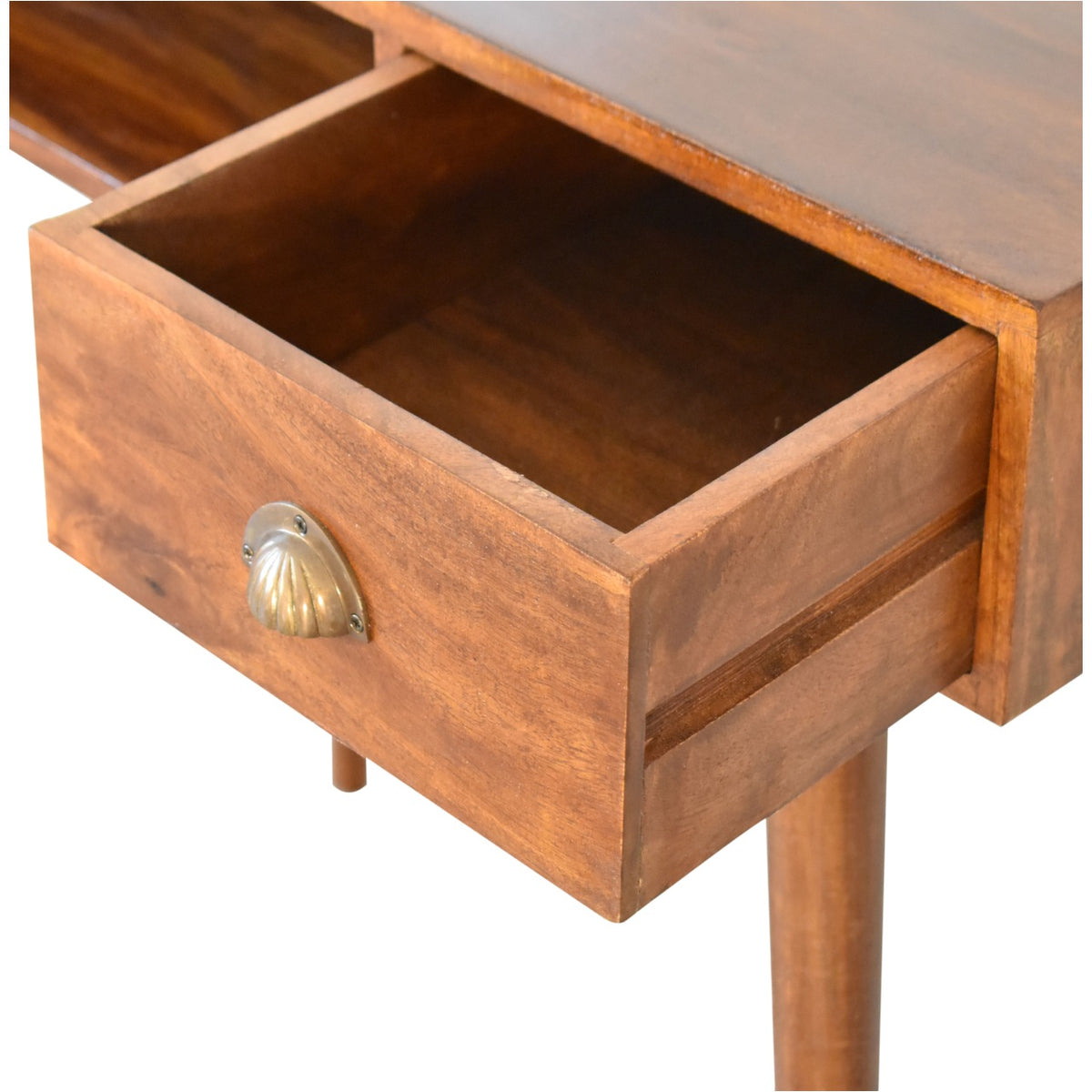 Solid Wood Chestnut Writing Desk with Open Slot