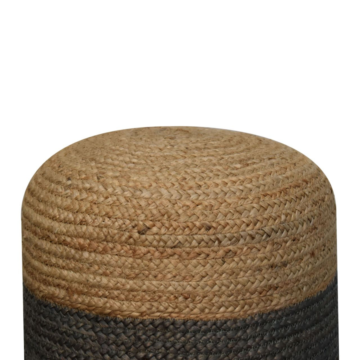 Jute Pouffe with Green Band