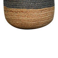 Jute Pouffe with Green Band