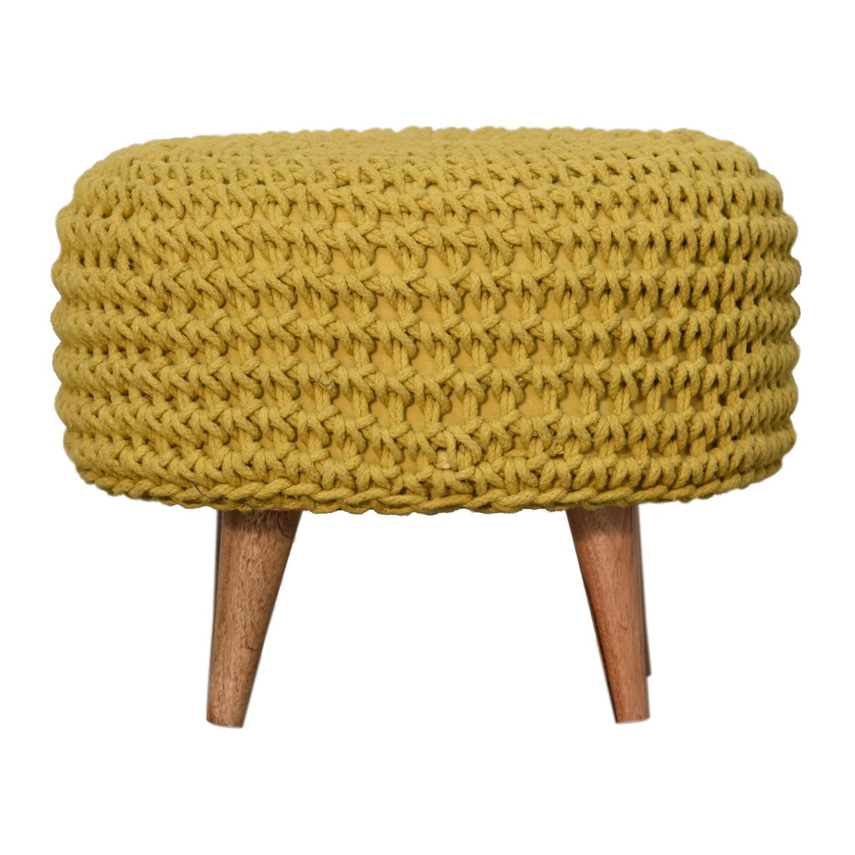 Keeva Mustard Oblong Footstool