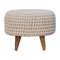 Keeva White Oblong Footstool