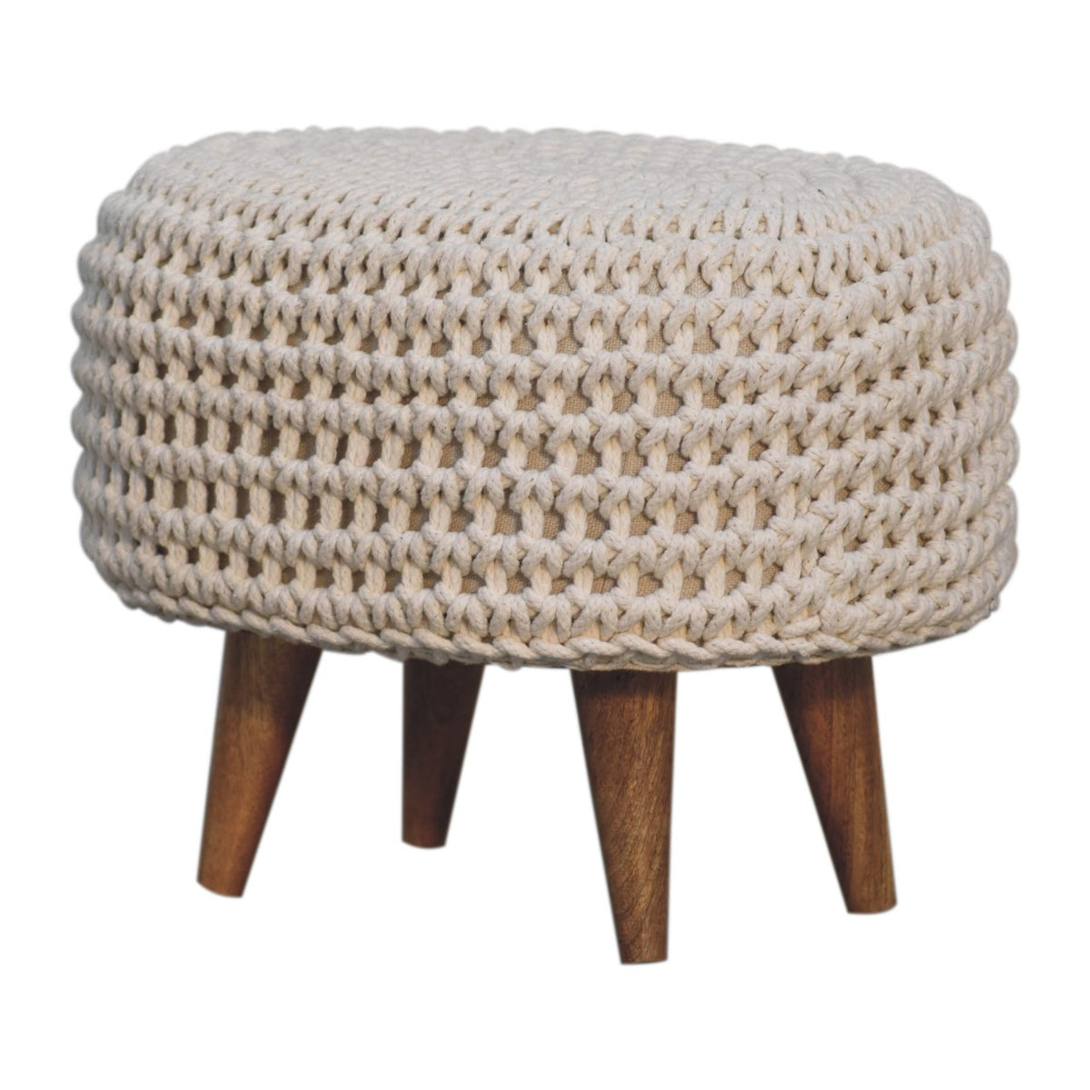 Keeva White Oblong Footstool