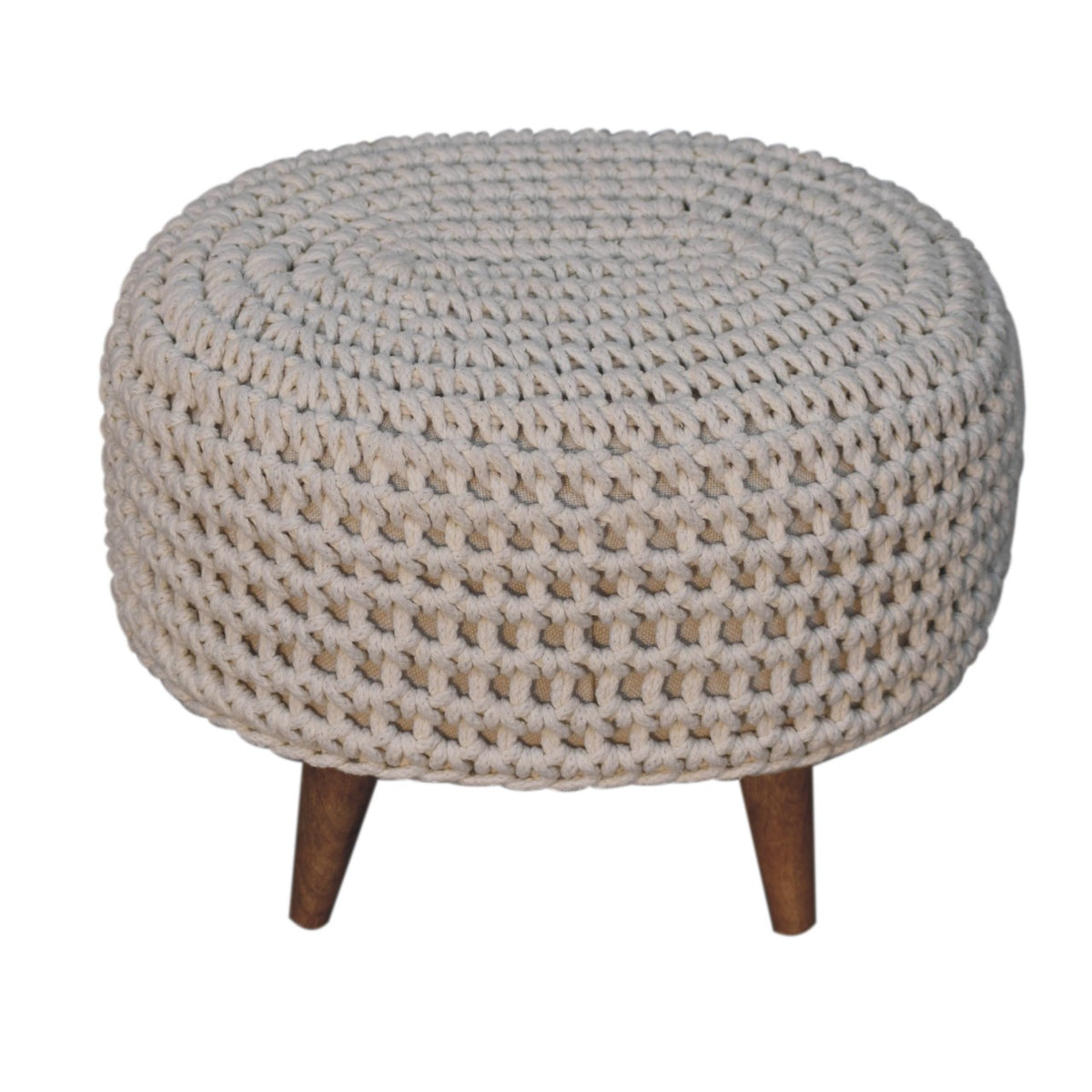 Keeva White Oblong Footstool