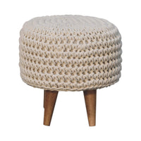 Keeva White Oblong Footstool