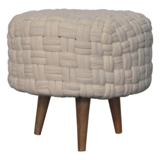 Cream Tube Footstool