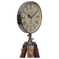 Chrome Tripod Extendable Floor Clock