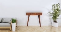 Chestnut Pineapple Carved Console Table