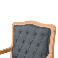 Navy Blue Linen French Style Chair