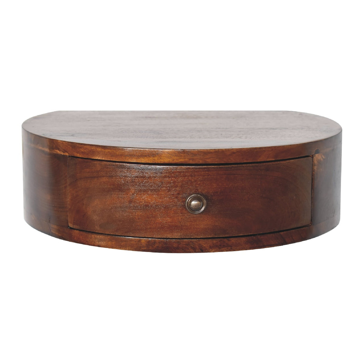 Wall Mounted Rounded Chestnut Bedside
