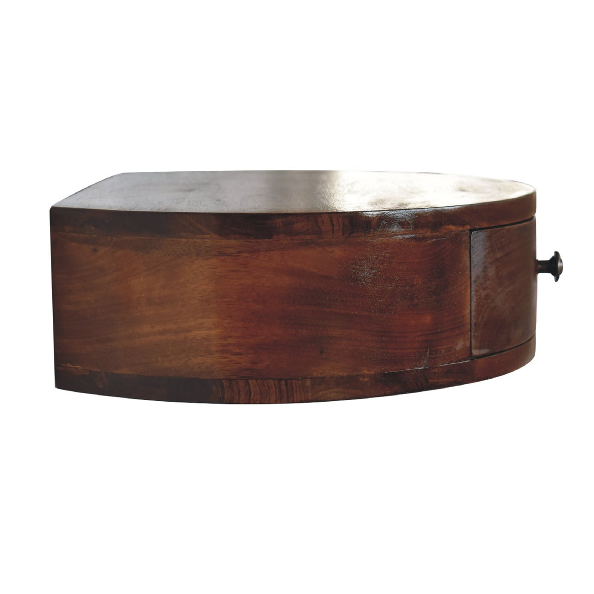 Wall Mounted Rounded Chestnut Bedside