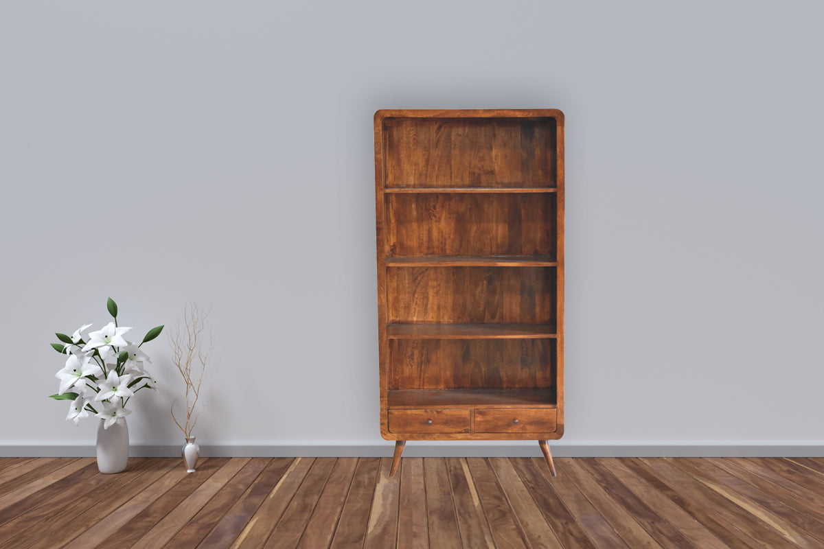 Curved Chestnut Bookcase