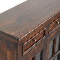 Light Walnut Cabinet with Glazed Doors