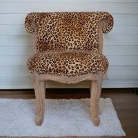 Leopard Print Studded Chair