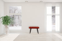 Brick Red Cotton Velvet Deep Bench