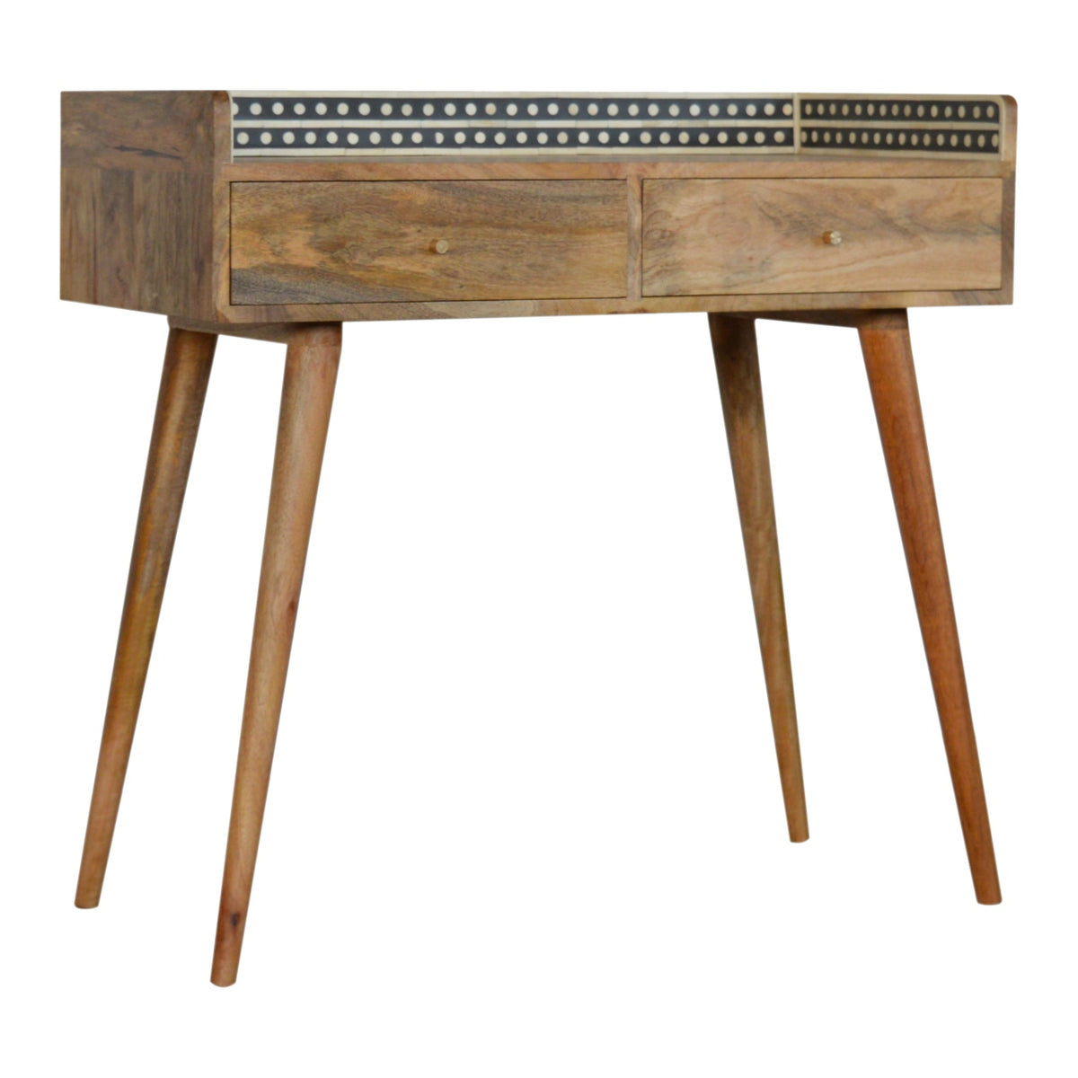 Bone Inlay Gallery Back Console Table