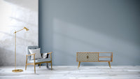Sleek Cement Brass Inlay Media Unit