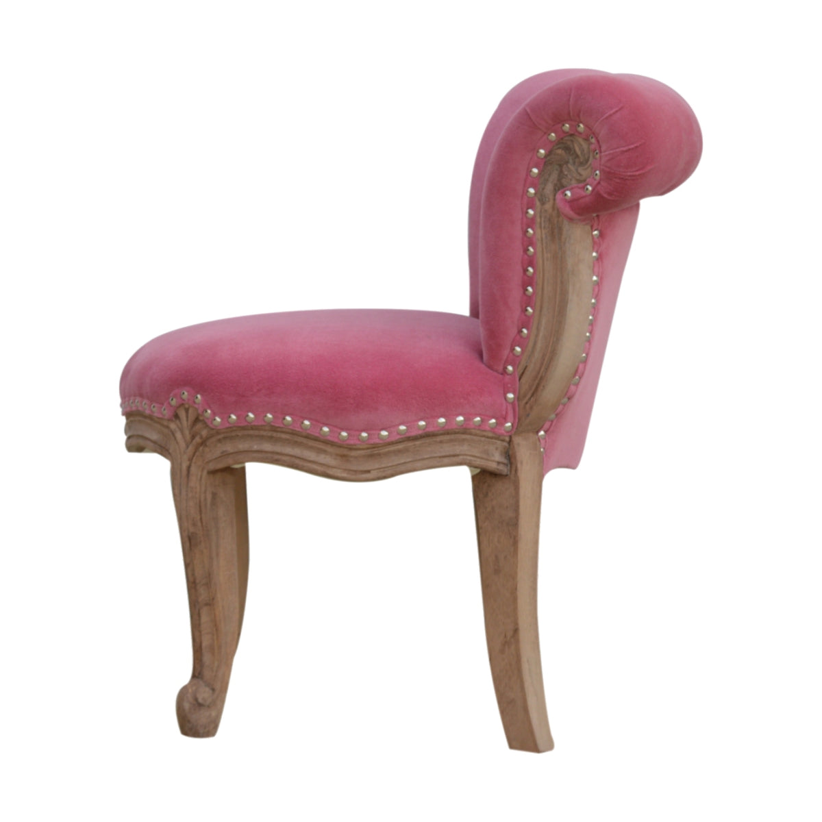 Pink Velvet Studded Chair